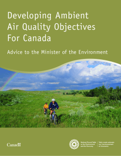 Developing Ambient Air Quality Objectives For Canada