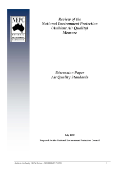 Review of the National Environment Protection (Ambient Air Quality) Measure