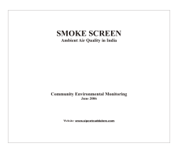 SMOKE SCREEN Ambient Air Quality in India Community Environmental Monitoring June 2006