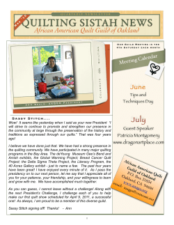 QUILTING SISTAH NEWS African American Quilt Guild of Oakland July June