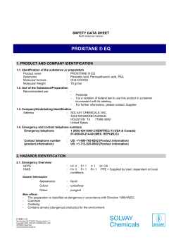 PROXITANE ® EQ SAFETY DATA SHEET 1. PRODUCT AND COMPANY IDENTIFICATION