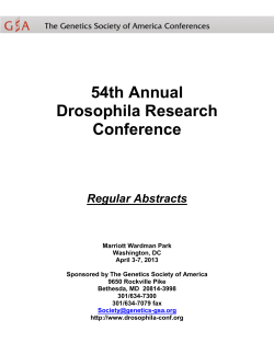54th Annual Drosophila Research Conference