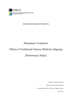 Menopause Treatment: Effects of Traditional Chinese Medicine (Qigong) [Preliminary Study]