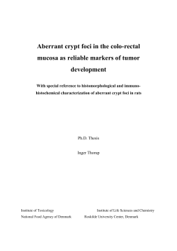 Aberrant crypt foci in the colo-rectal development