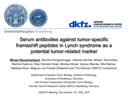 Serum antibodies against tumor-specific frameshift peptides in Lynch syndrome as a