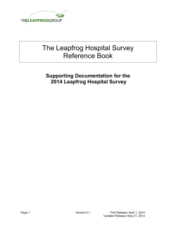 The Leapfrog Hospital Survey Reference Book  Supporting Documentation for the