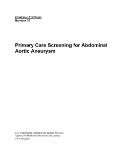 Primary Care Screening for Abdominal Aortic Aneurysm  Evidence Synthesis