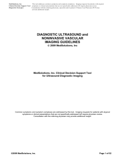 DIAGNOSTIC ULTRASOUND and NONINVASIVE VASCULAR IMAGING GUIDELINES