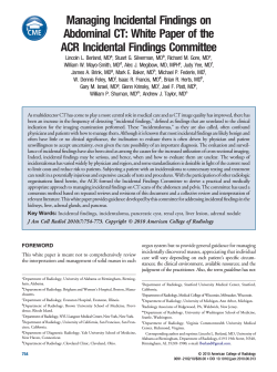 Managing Incidental Findings on Abdominal CT: White Paper of the