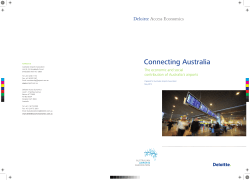Connecting Australia The economic and social contribution of Australia's airports
