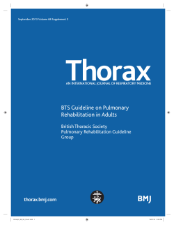 Thorax BTS Guideline on Pulmonary Rehabilitation in Adults