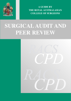 SURGICAL AUDIT AND PEER REVIEW A GUIDE BY THE ROYAL AUSTRALASIAN