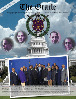 The Oracle Omega Psi Phi Fraternity, Incorporated Winter 2012/Spring 2013 Edition Collector’s Edition