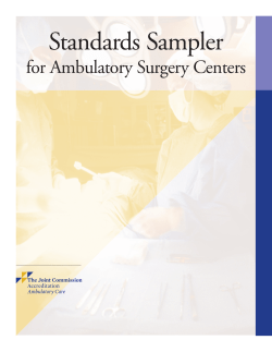Standards Sampler for Ambulatory Surgery Centers