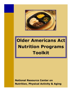 Older Americans Act Nutrition Programs Toolkit