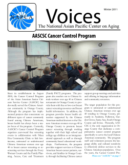 Voices AASCSC Cancer Control Program The National Asian Pacific Center on Aging