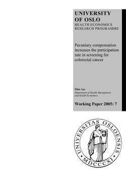 UNIVERSITY OF OSLO Working Paper 2005: 7