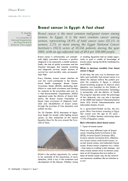 Breast cancer in Egypt: A fact sheet