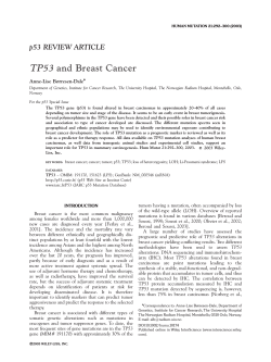 TP53 and Breast Cancer p53 REVIEW ARTICLE Anne-Lise Brresen-Dale