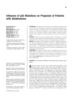 Influence of p53 Mutations on Prognosis of Patients with Glioblastoma Shoji Shiraishi,