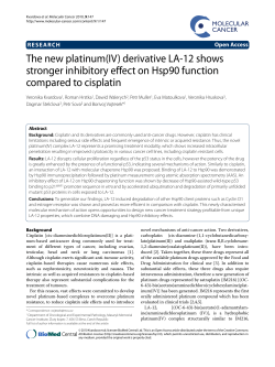 The new platinum(IV) derivative LA-12 shows compared to cisplatin