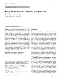Family History of Prostate Cancer in a Black Population