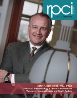 John Ulatowski, MD, PhD Director of Anesthesiology &amp; Critical Care Medicine