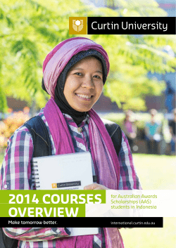 2014 courses overview for Australian Awards Scholarships (AAS)