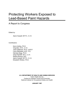 Protecting Workers Exposed to Lead-Based Paint Hazards A Report to Congress