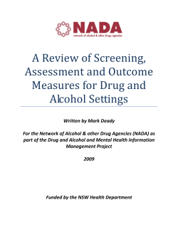 A Review of Screening, Assessment and Outcome Measures for Drug and