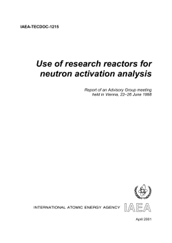 Use of research reactors for neutron activation analysis  IAEA-TECDOC-1215