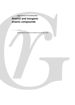 Arsenic and inorganic arsenic compounds  Health Council of the Netherlands
