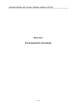 Environmental Assessment Australian Pesticides and Veterinary Medicines Authority (APVMA)