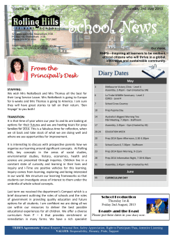 School News Volume 29   No. 6 Thursday 2nd May 2013