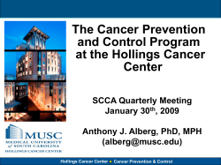 The Cancer Prevention and Control Program at the Hollings Cancer Center