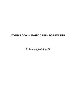 YOUR BODY’S MANY CRIES FOR WATER F. Batmanghelidj, M.D.