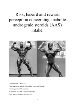 Risk, hazard and reward perception concerning anabolic androgenic steroids (AAS)