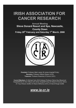 IRISH ASSOCIATION FOR CANCER RESEARCH Slieve Donard Resort and Spa, Newcastle, County Down