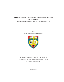 APPLICATION OF GOLD NANOPARTICLES IN DIAGNOSIS AND TREATMENT OF CANCER CELLS