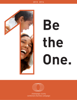Be the One. 2 0 1 3     2 0...