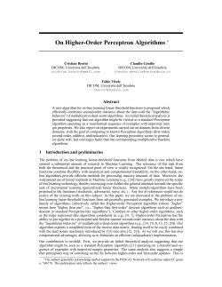On Higher-Order Perceptron Algorithms ∗ Abstract