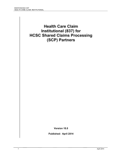 Health Care Claim Institutional (837) for HCSC Shared Claims Processing (SCP) Partners
