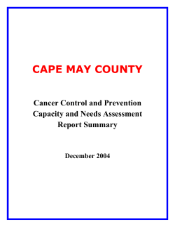 CAPE MAY COUNTY Cancer Control and Prevention Capacity and Needs Assessment