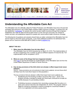 Understanding the Affordable Care Act
