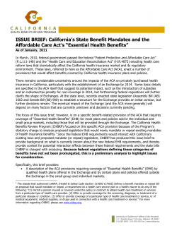 ISSUE BRIEF: California’s State Benefit Mandates and the