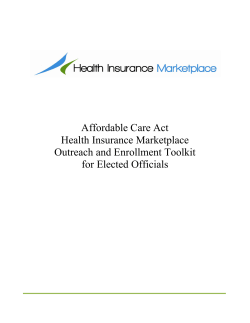 Affordable Care Act Health Insurance Marketplace Outreach and Enrollment Toolkit