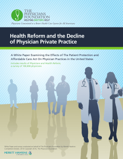 Health Reform and the Decline of Physician Private Practice