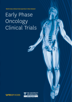 Early Phase Oncology Clinical Trials World class clinical trial expertise in new Zealand