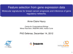 Feature selection from gene expression data regulatory networks. Anne-Claire Haury