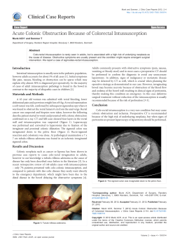 Clinical Case Reports Acute Colonic Obstruction Because of Colorectal Intussusception Open Access